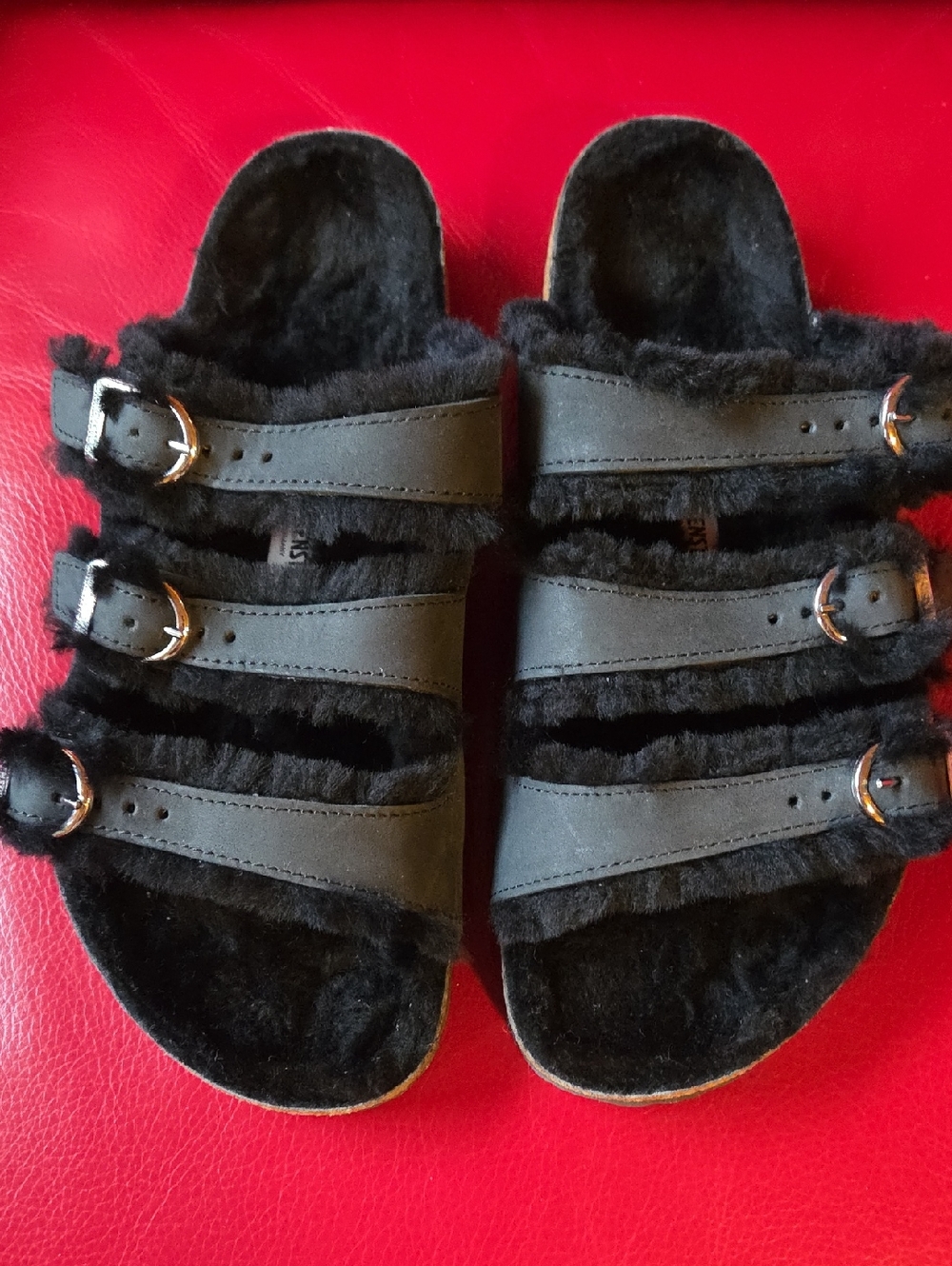 Birkenstock Florida Shearling Size 41 Regular Black
